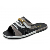 รองเท้าแตะ SKF-38 หนังไมโครไฟเบอร์นิ่มเทา-นิ่มดำ-นิ่มขาว